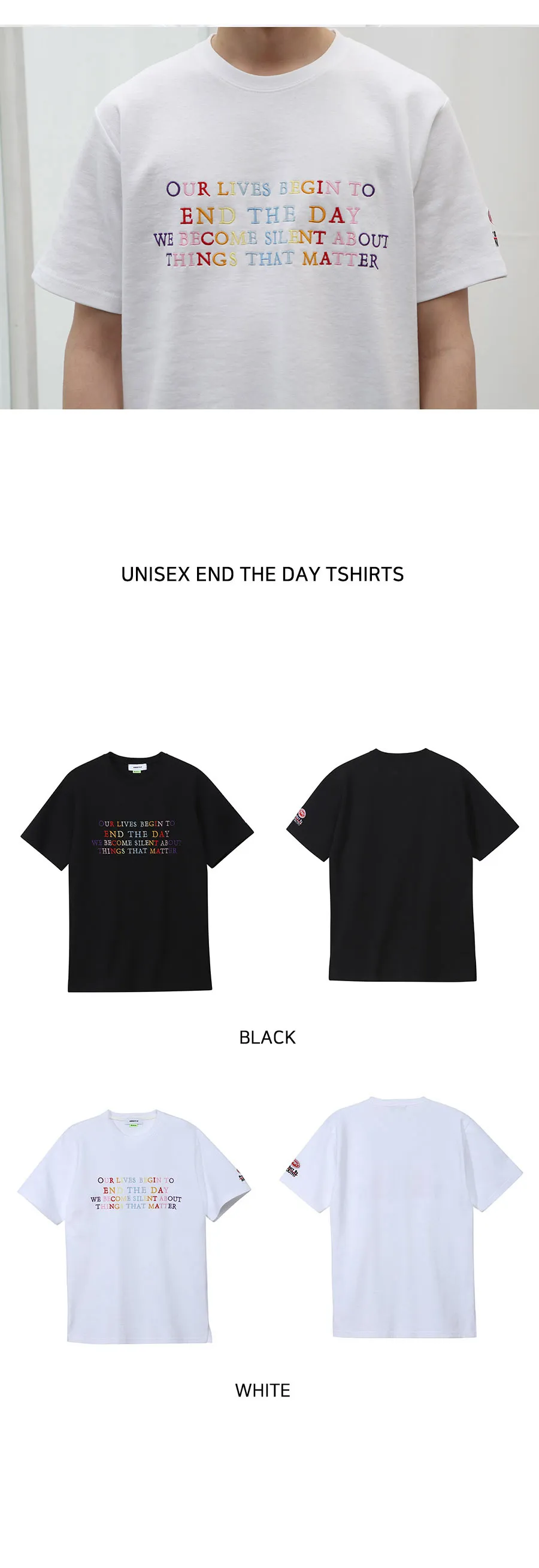 レインボーレタリングTシャツ(ブラック) | 詳細画像3