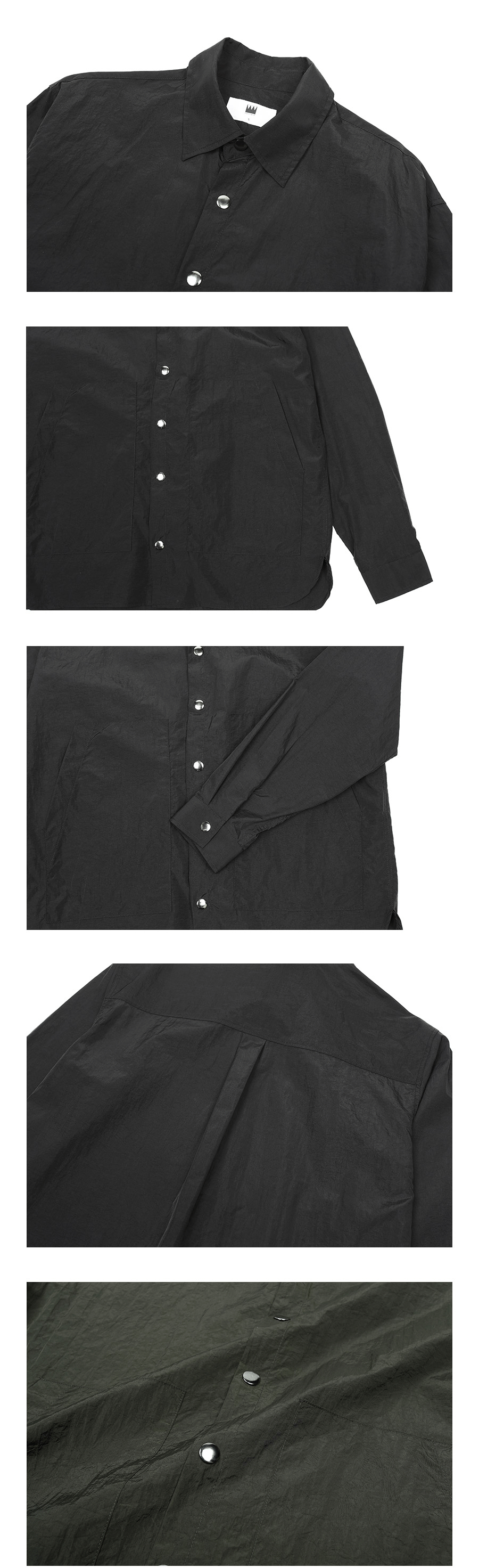 アウトポケットスナップボタンシャツ(ブラック) | 詳細画像5