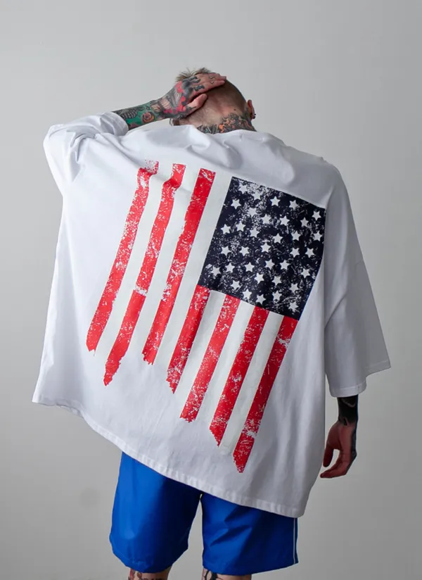 USAフラッグオーバーTシャツ | 詳細画像1