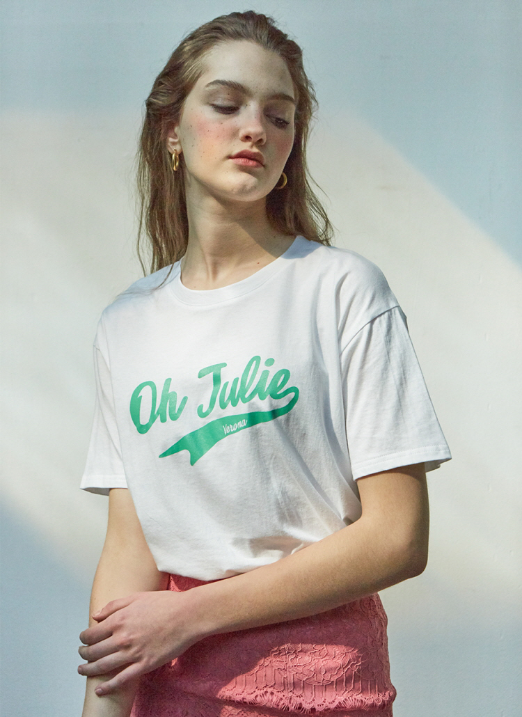 Julieロゴプリント半袖Tシャツ(ホワイト) | 詳細画像1