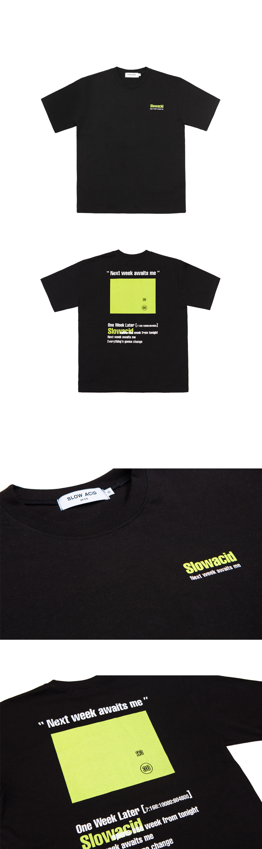 Neon Calendar半袖Tシャツ(ブラック) | 詳細画像4