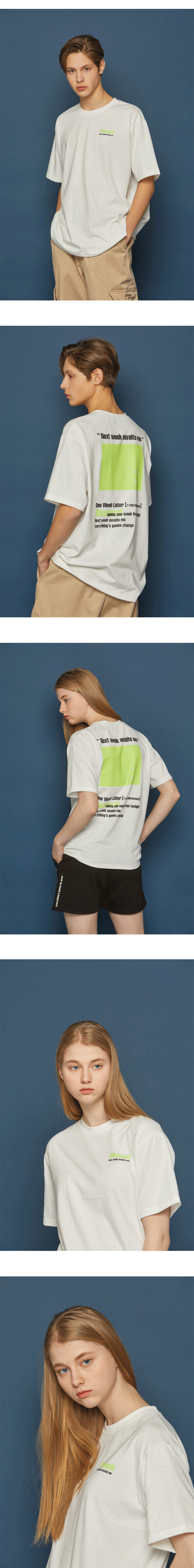 Neon Calendar半袖Tシャツ(ホワイト) | 詳細画像3