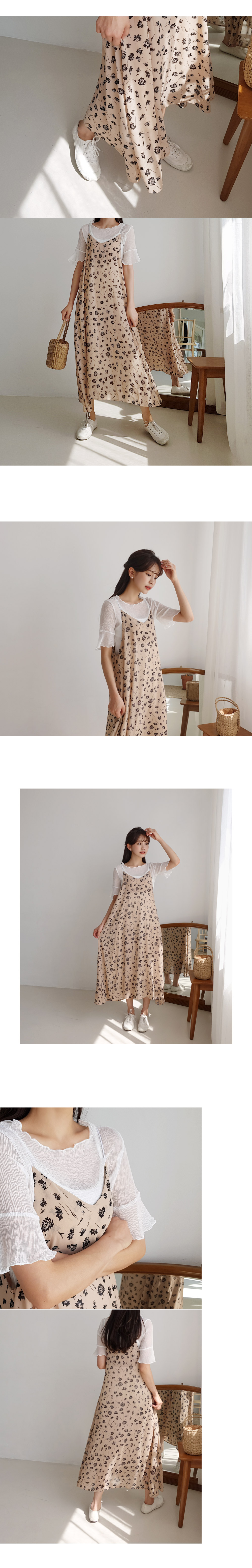 リンクルTシャツ&花柄キャミワンピースSET・全2色 | DHOLIC | 詳細画像4