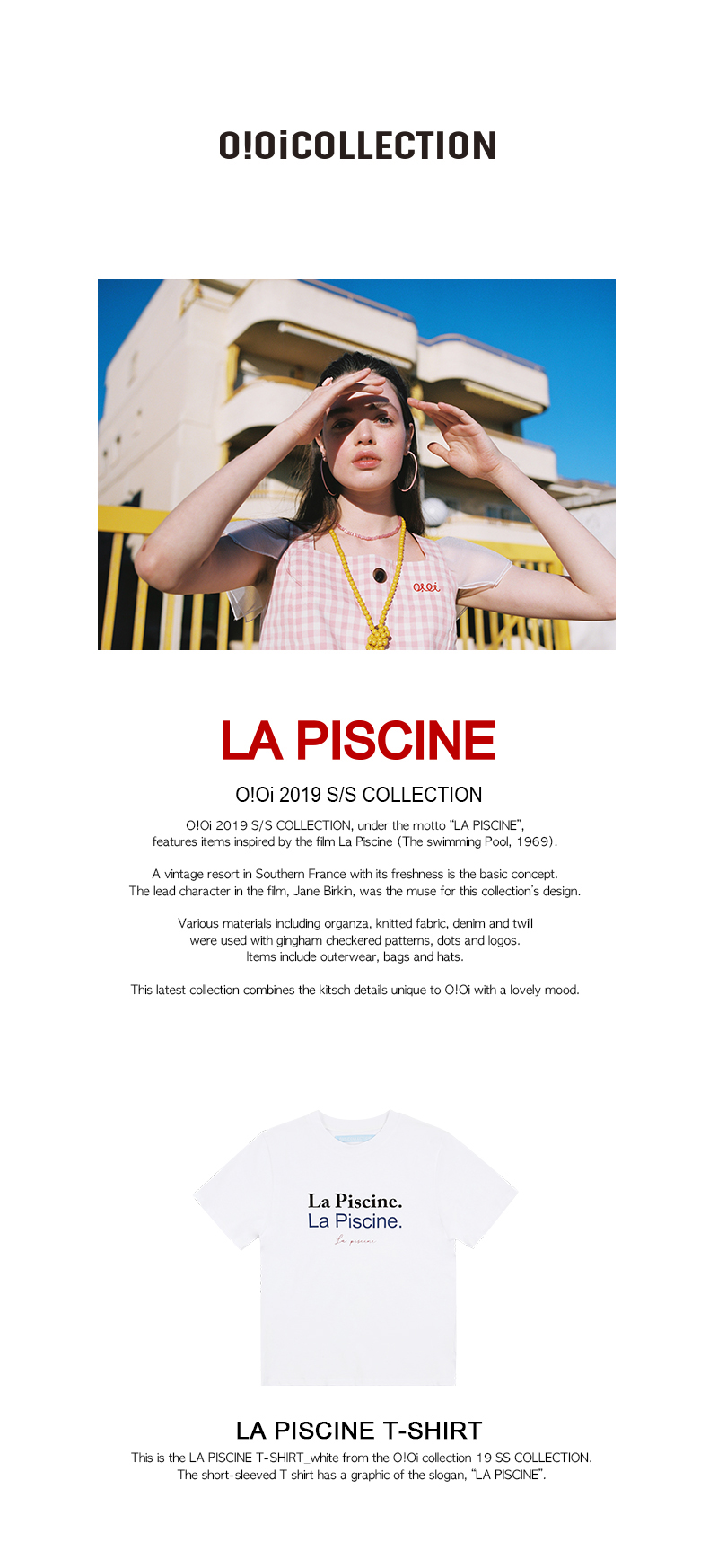 LA PISCINEプリント半袖Tシャツ(ホワイト) | 詳細画像2