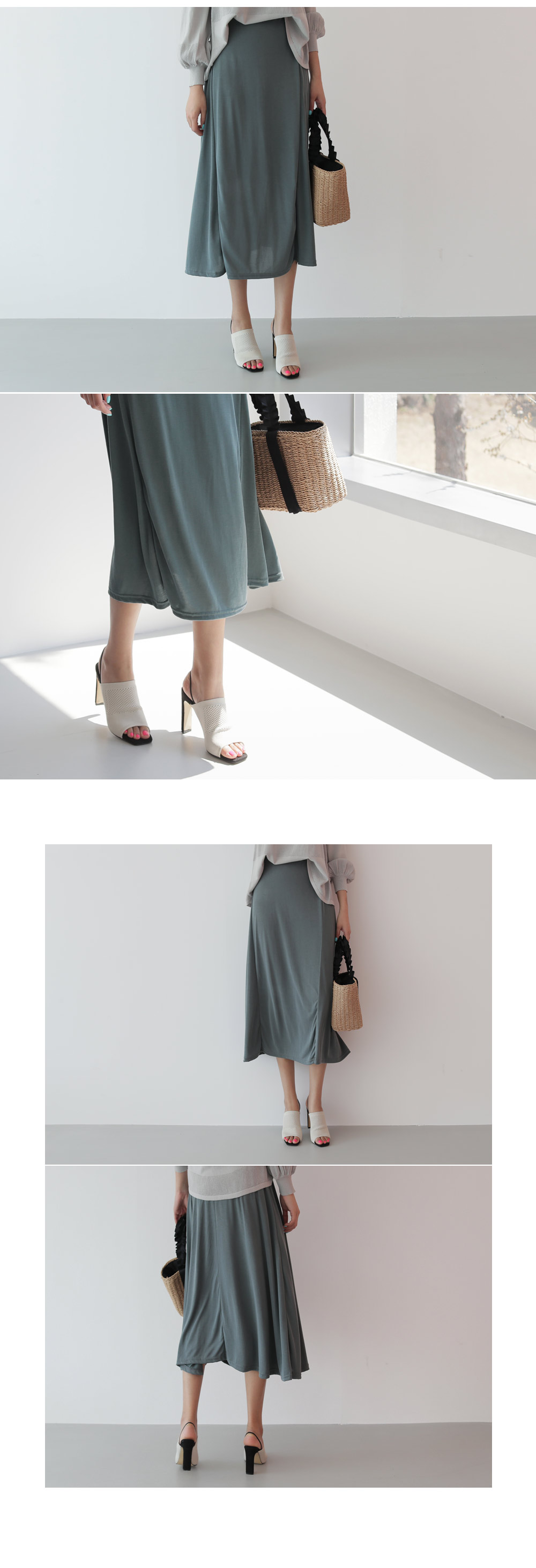 モダール混フレアロングスカート・全3色 | DHOLIC PLUS | 詳細画像2