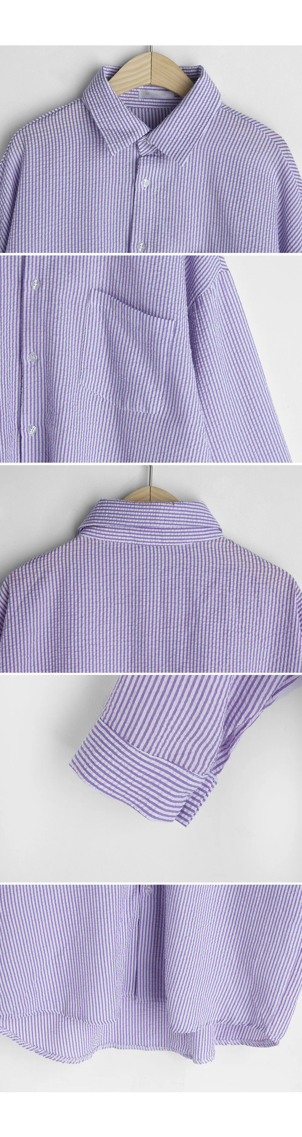 ストライプワンポケットルーズシャツ・全4色 | DHOLIC | 詳細画像5