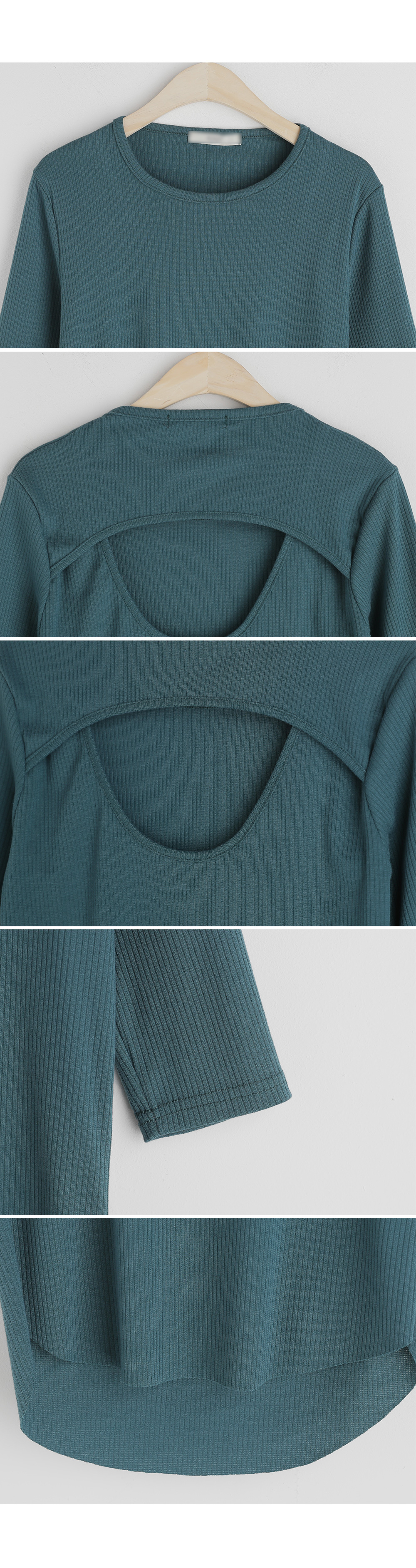 バックカットアウトリブTシャツ・全3色 | DHOLIC | 詳細画像12