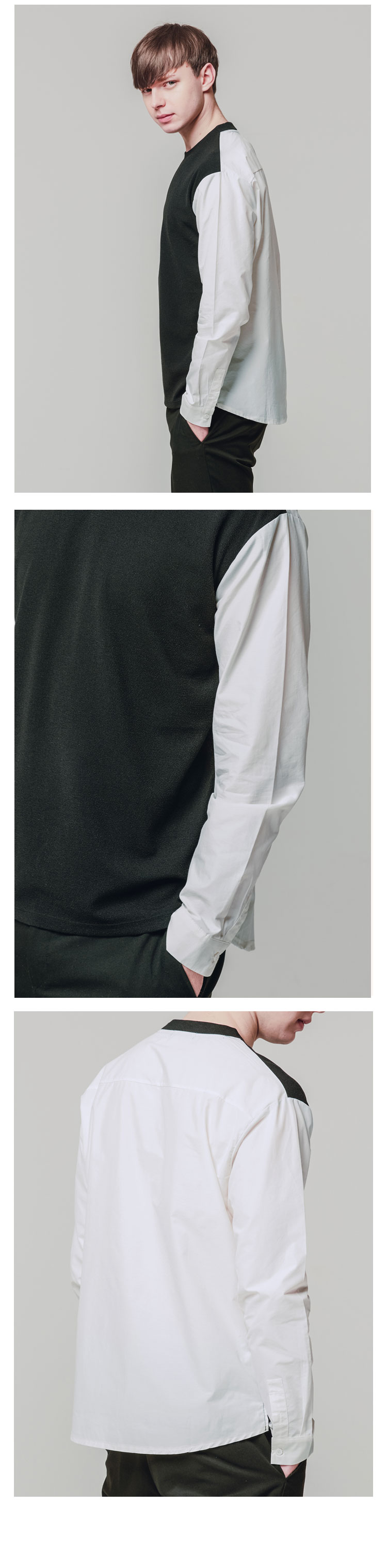 バイカラー長袖Tシャツ(ブラック) | 詳細画像3