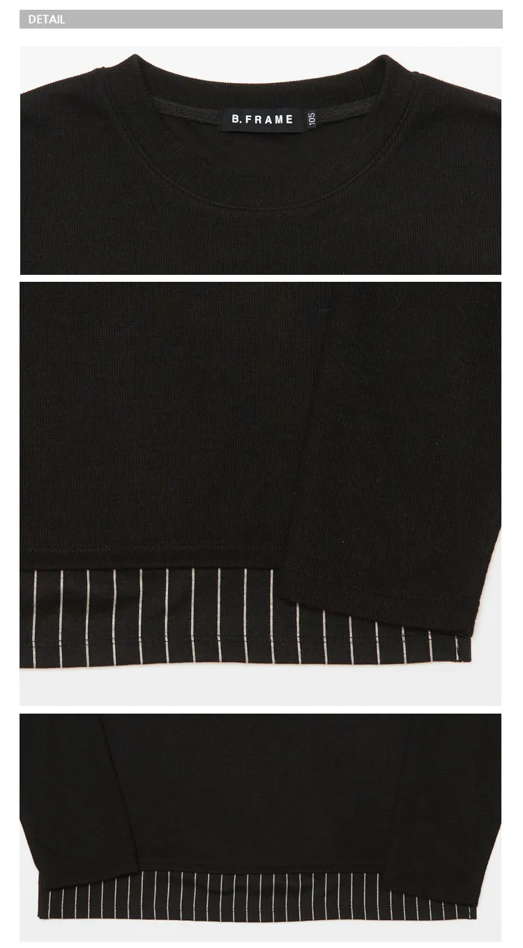 ストライプヘムオーバーTシャツ(ブラック) | 詳細画像5
