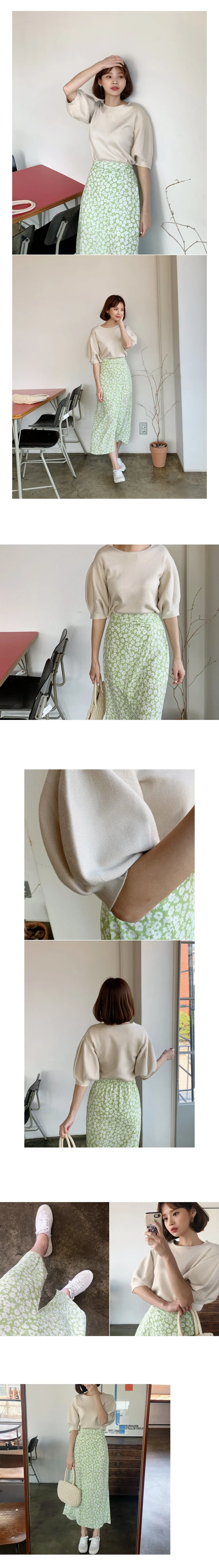 ギャザーフローラルスリットスカート・全3色 | DHOLIC | 詳細画像6
