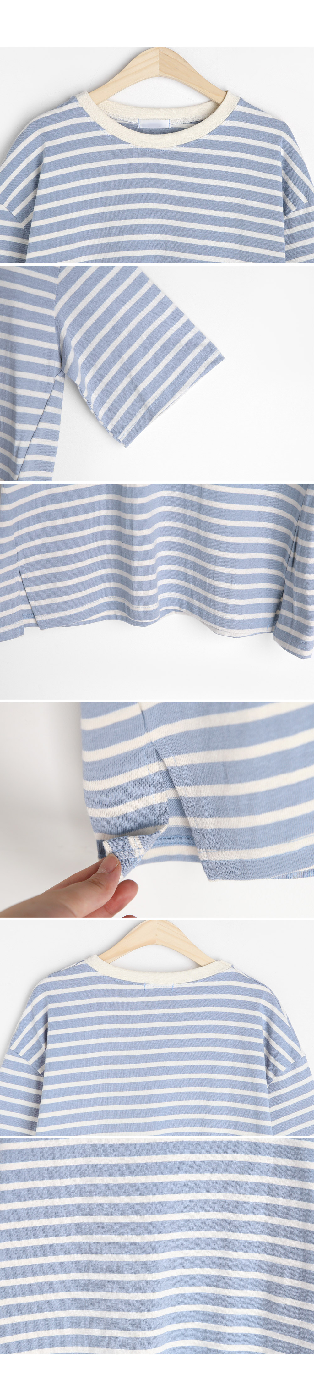 スリットヘム半袖ボーダーTシャツ・全3色 | DHOLIC | 詳細画像8