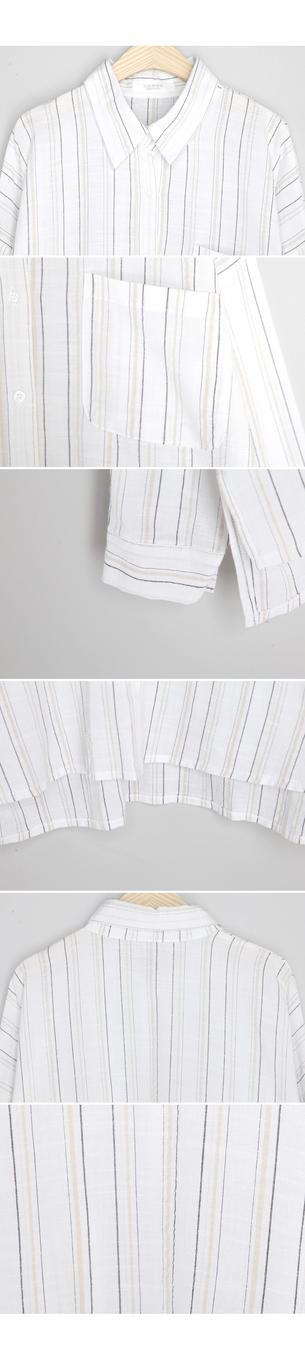 アンバランスヘムストライプポケットシャツ・全3色 | DHOLIC | 詳細画像8