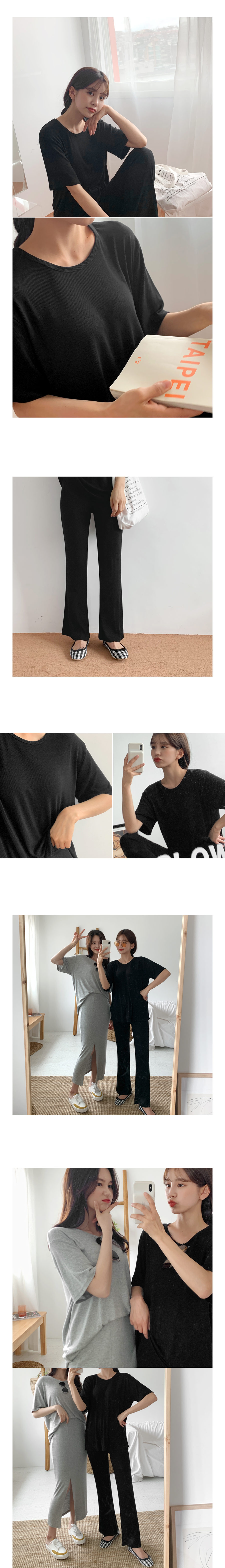 2TYPEスリット半袖Tシャツ&イージーボトムSET・全2色 | DHOLIC | 詳細画像5