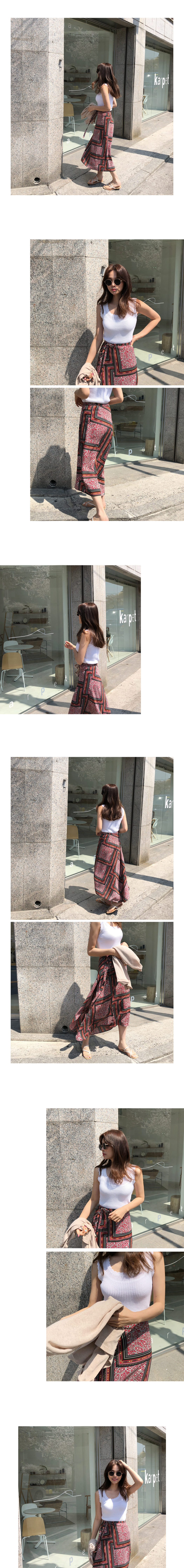 スクエアパターンラップスカート・全2色 | DHOLIC | 詳細画像6