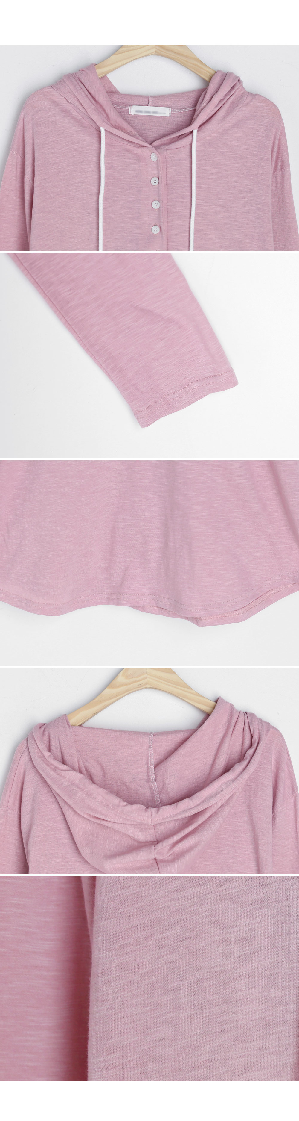 ネックボタンフードTシャツ・全4色 | DHOLIC | 詳細画像5