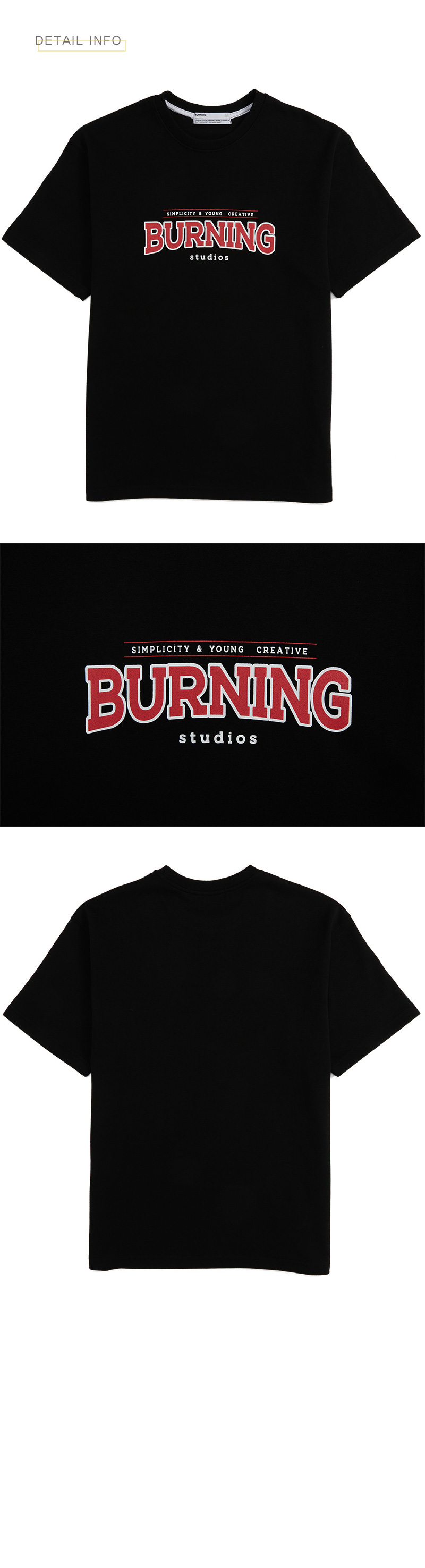 BURNINGロゴ半袖Tシャツ(ブラック) | 詳細画像5