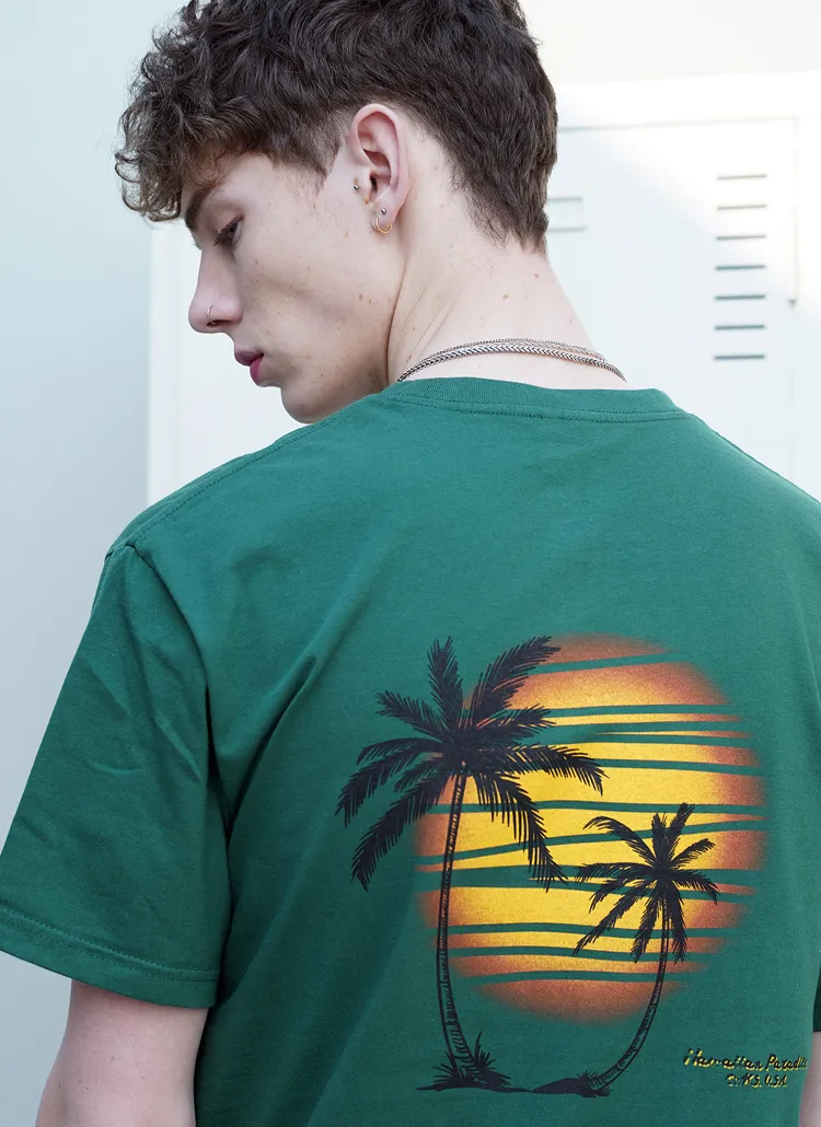 Hawaiian ParadiseロゴハーフTシャツ(グリーン) | 詳細画像1