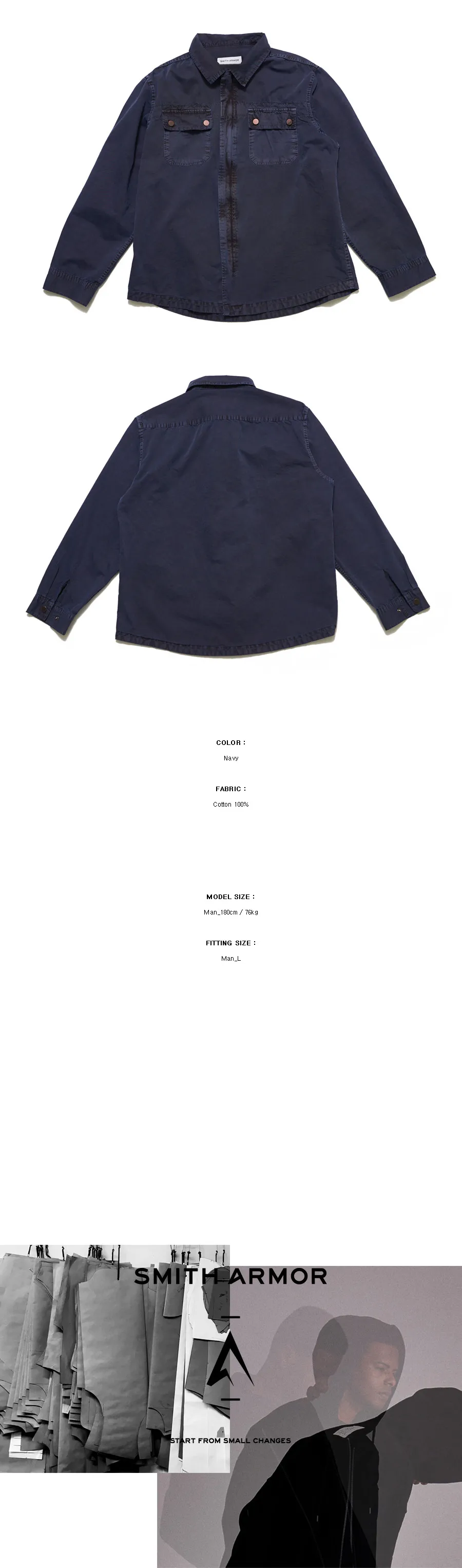 ガーメントダイシャツジャケット(ネイビー) | 詳細画像5