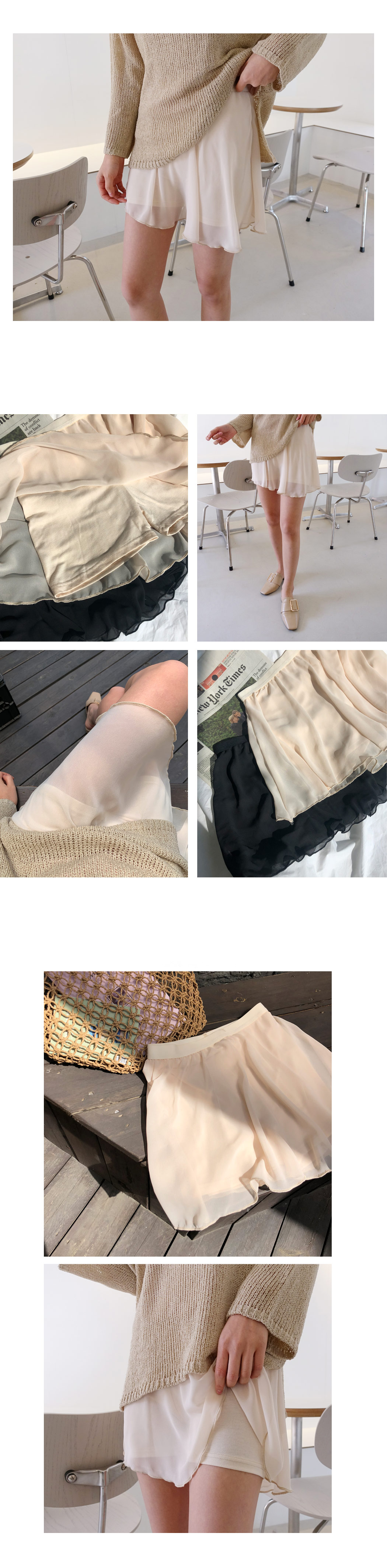 シフォンインナースカートパンツ・全3色 | DHOLIC | 詳細画像2