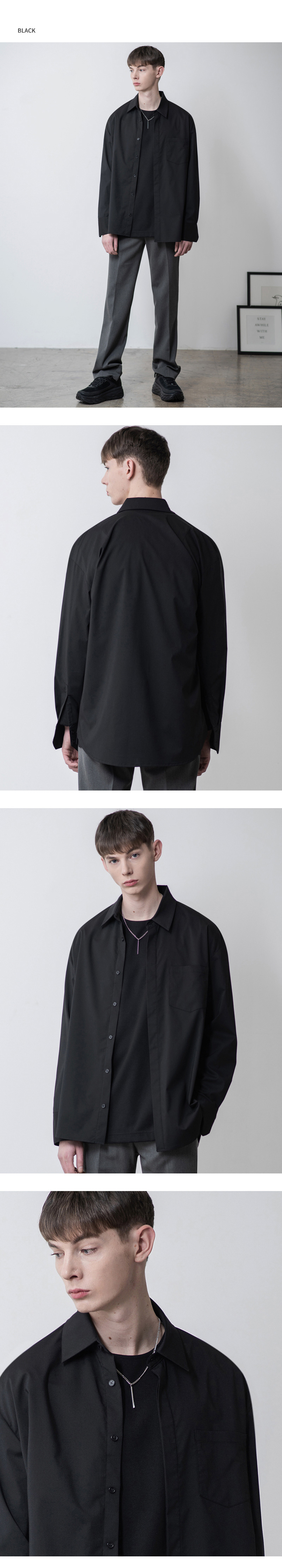 オーバーフィットワイドシャツ(ブラック) | 詳細画像5