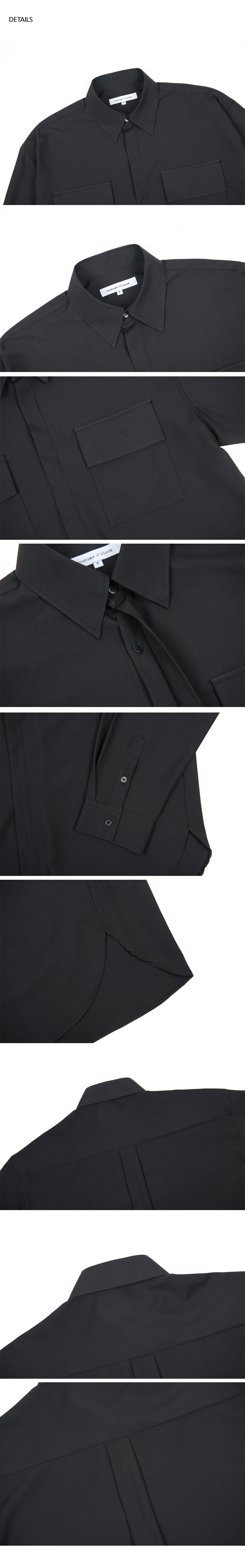 ソフトオーバーサイズポケットシャツ(ブラック) | 詳細画像5