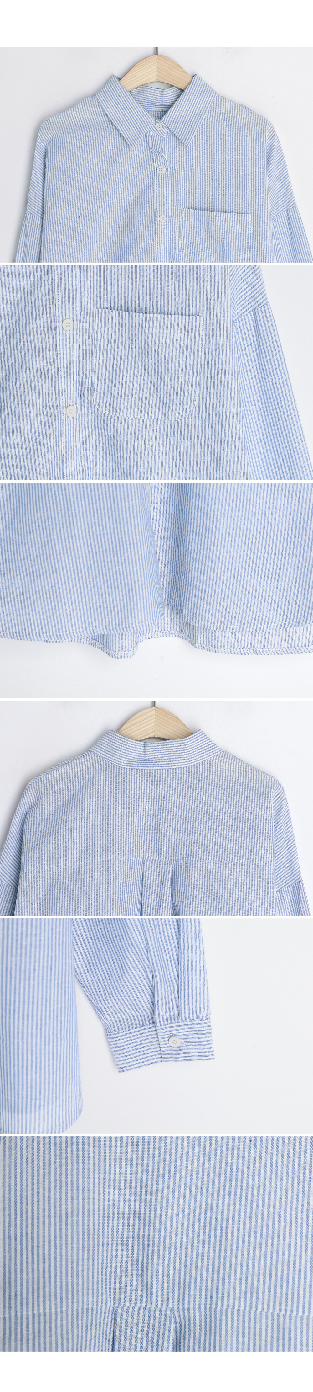 ストライプワンポケットコットンシャツ・全3色 | DHOLIC | 詳細画像6