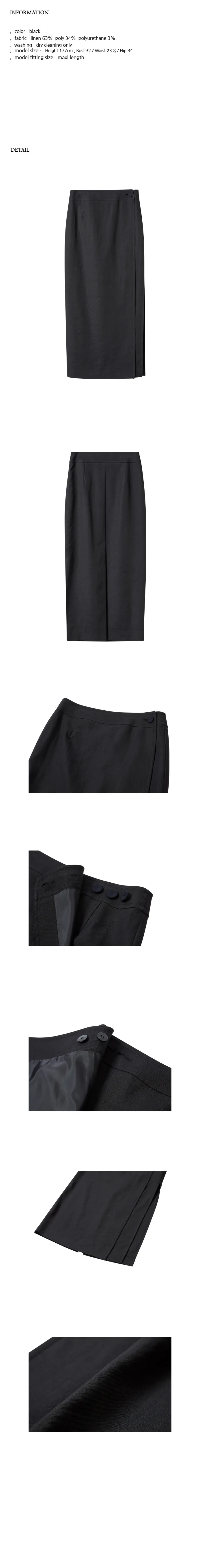 2TYPEリネン混19MNラップスカート(ブラック) | 詳細画像6