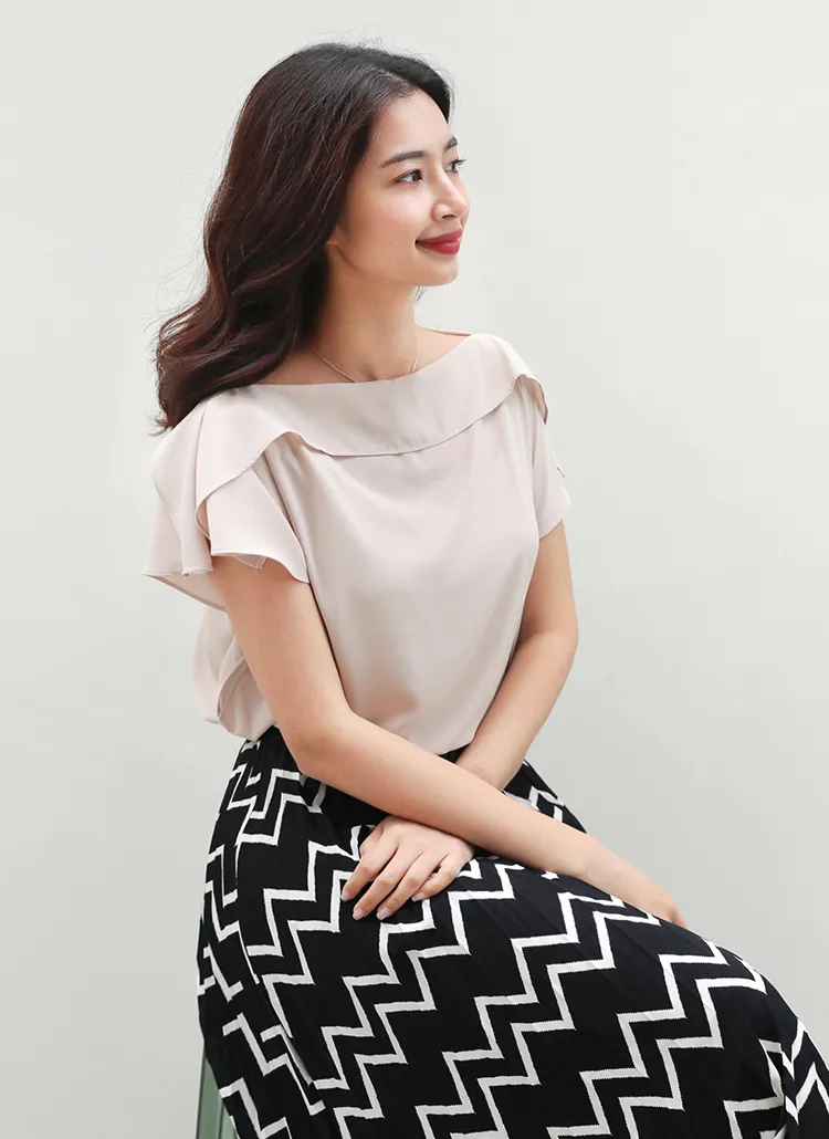 ディテールボートネックブラウス・全5色 | DHOLIC PLUS | 詳細画像1