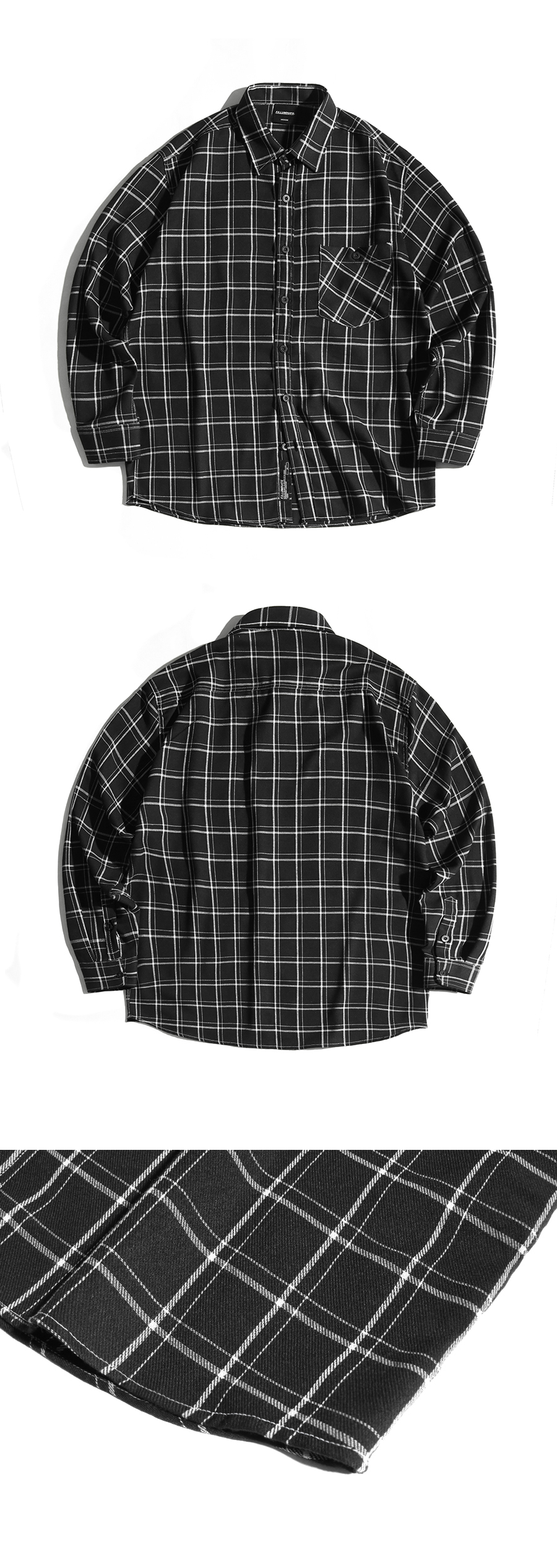 ベーシックチェックシャツ(ブラック) | 詳細画像6