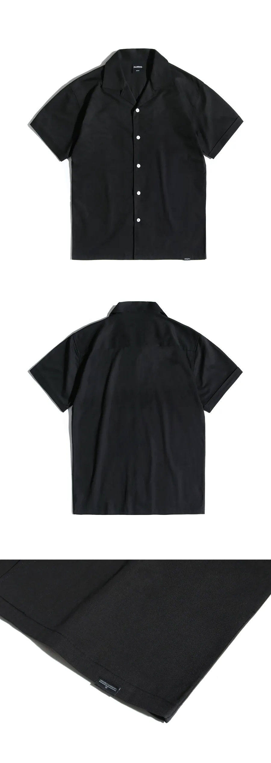 ベーシックオープンカラーシャツ(ブラック) | 詳細画像8