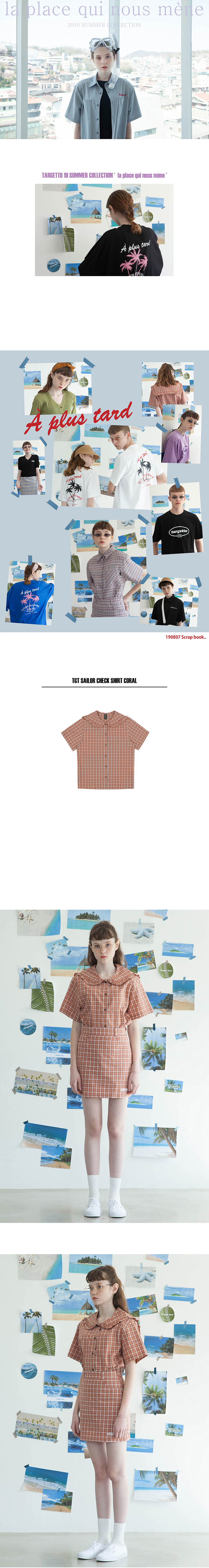 TGTセーラーチェックシャツ(コーラル) | 詳細画像2