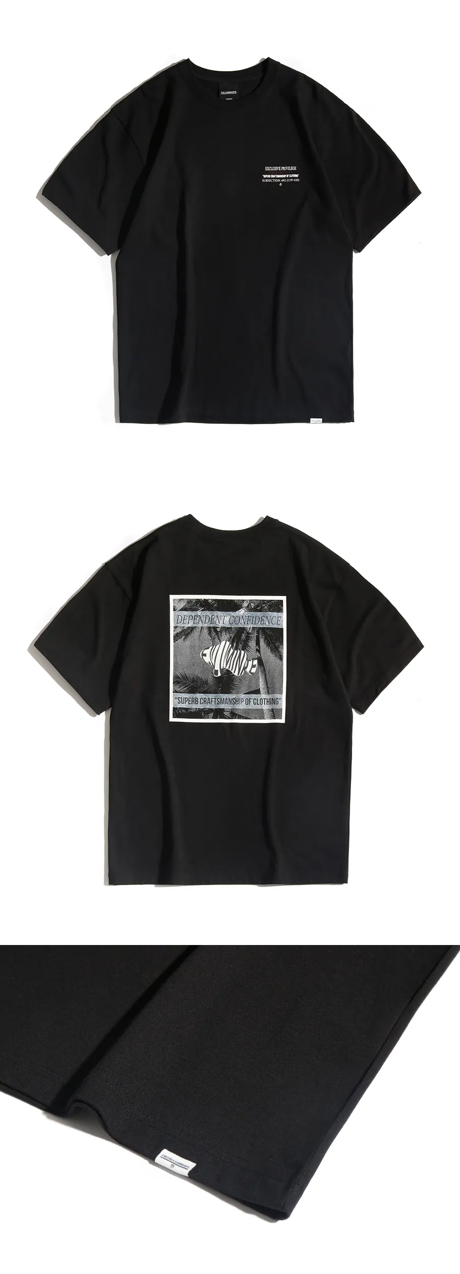 バックプリントラウンドTシャツ(ブラック) | 詳細画像7
