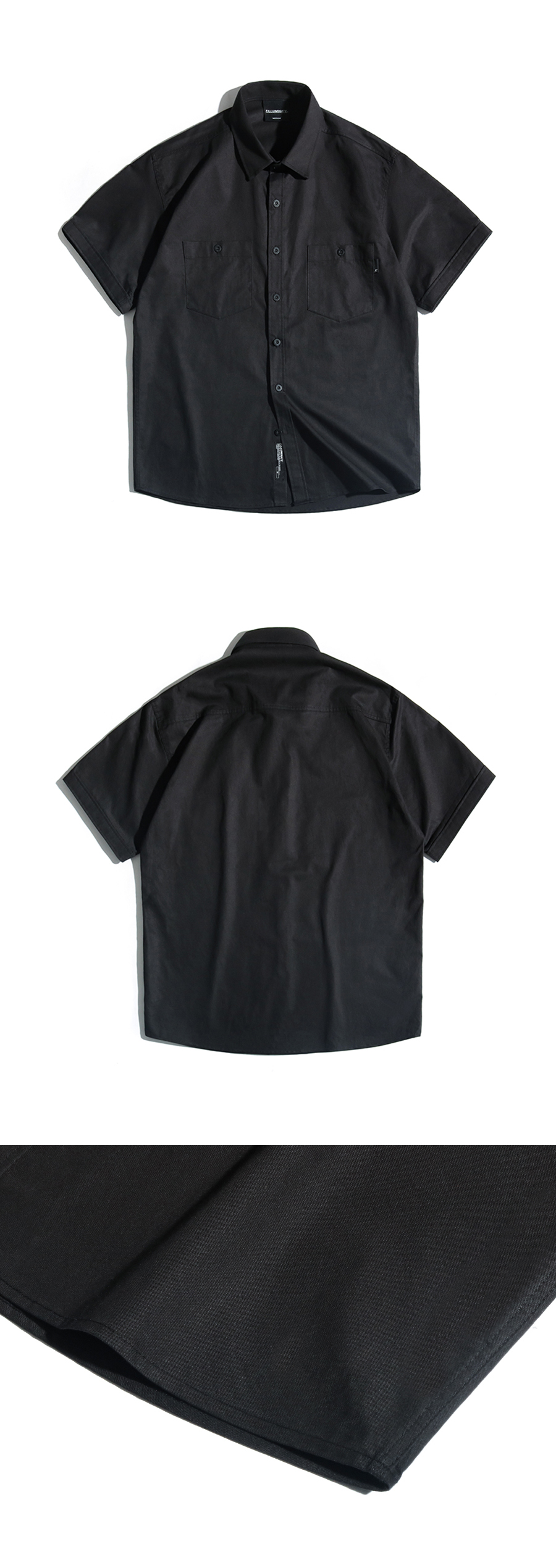 ダブルポケットハーフスリーブシャツ(ブラック) | 詳細画像8