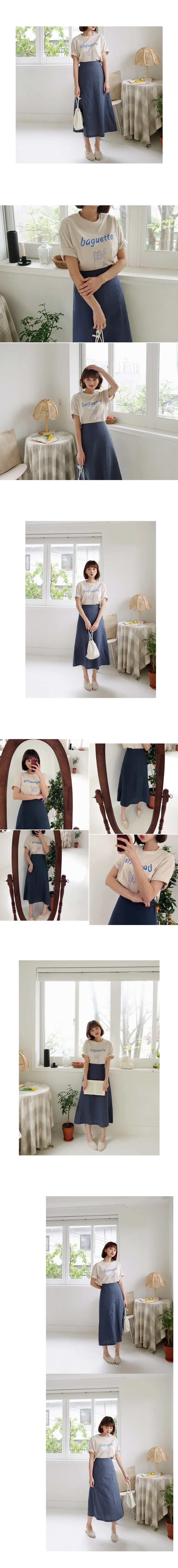 リネン混サイドジップAラインスカート・全4色 | DHOLIC | 詳細画像5