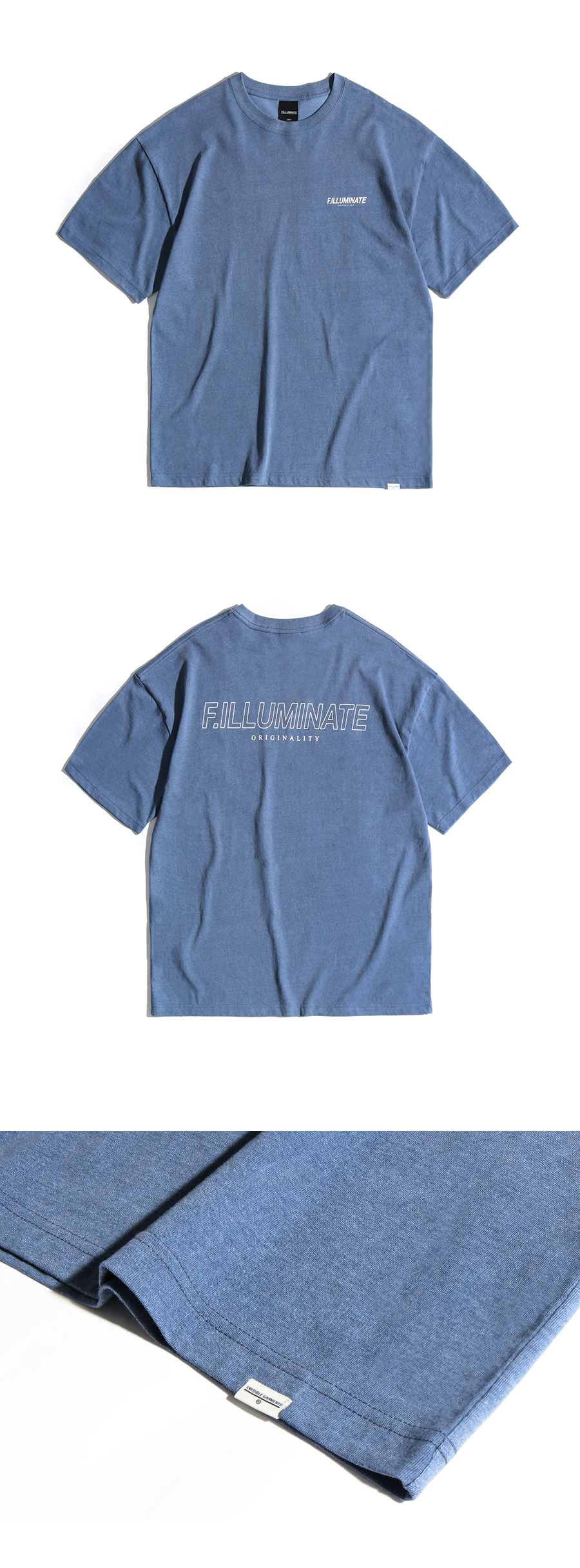 オーバーフィットピグメントロゴTシャツ(ライトブルー) | 詳細画像7