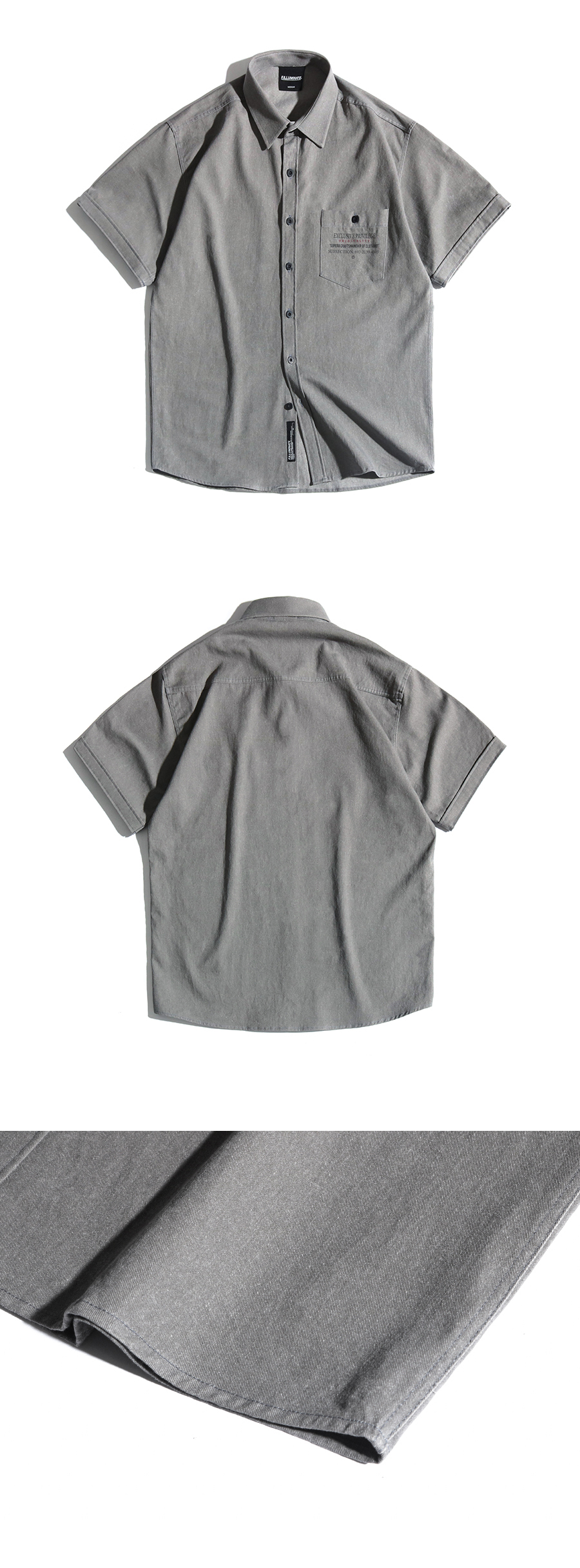レタリングポケット半袖シャツ(グレー) | 詳細画像7