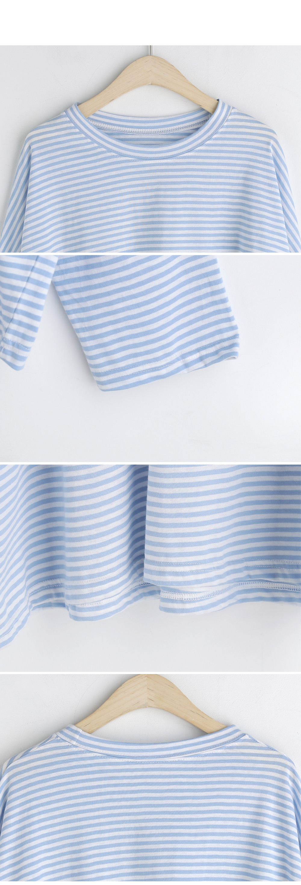 ドロップショルダーコットンボーダーTシャツ・全2色 | DHOLIC | 詳細画像5