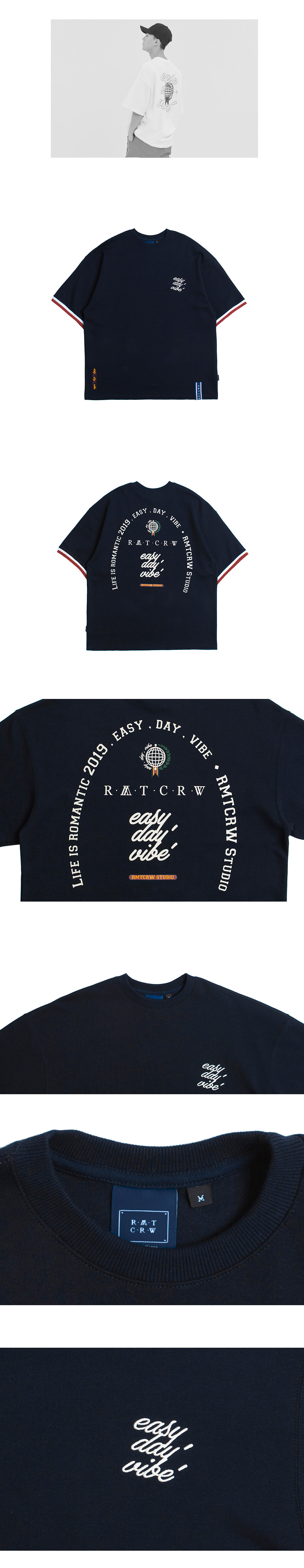 RMTCRWスタジオ半袖Tシャツ(ネイビー) | 詳細画像4