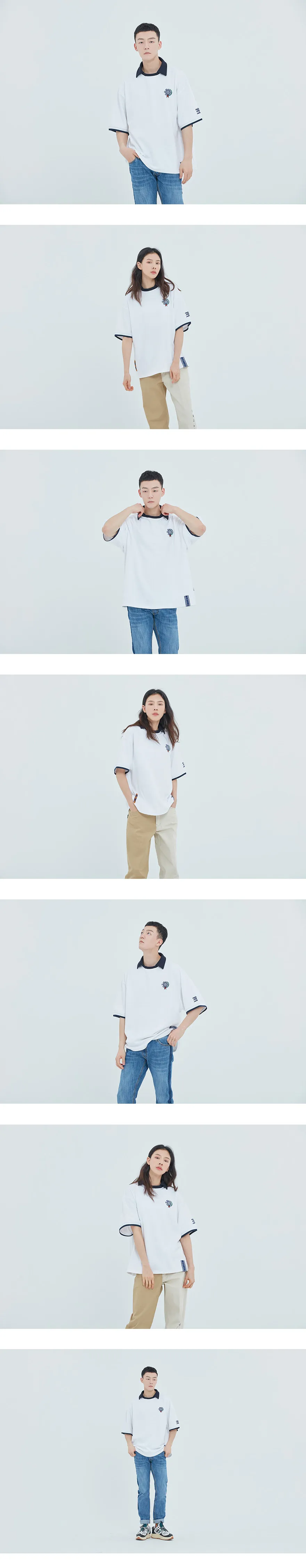 E.D.V刺繍カラー半袖Tシャツ(ホワイト) | 詳細画像2