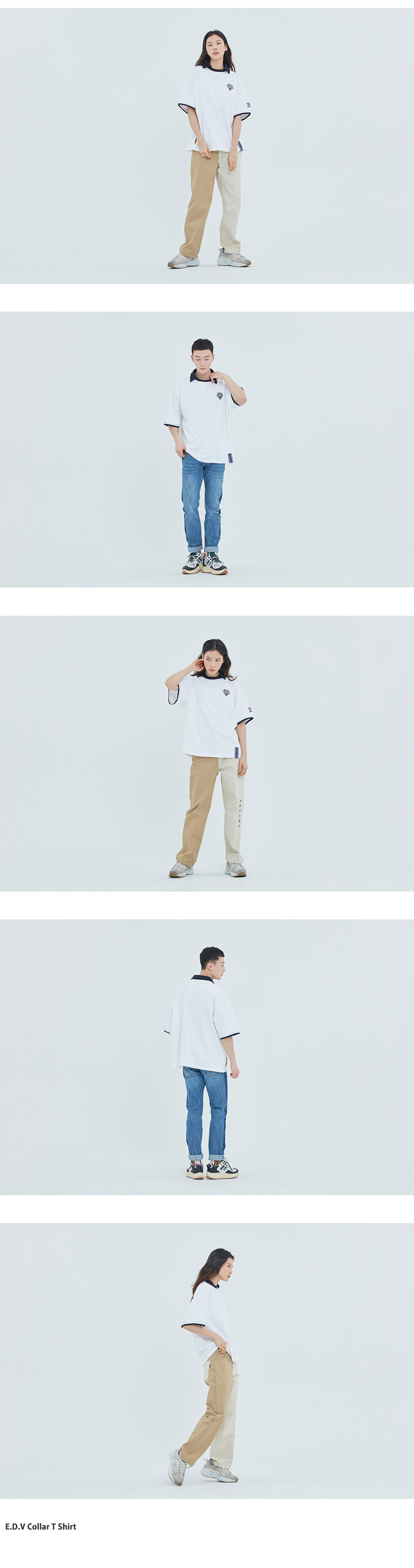 E.D.V刺繍カラー半袖Tシャツ(ホワイト) | 詳細画像3