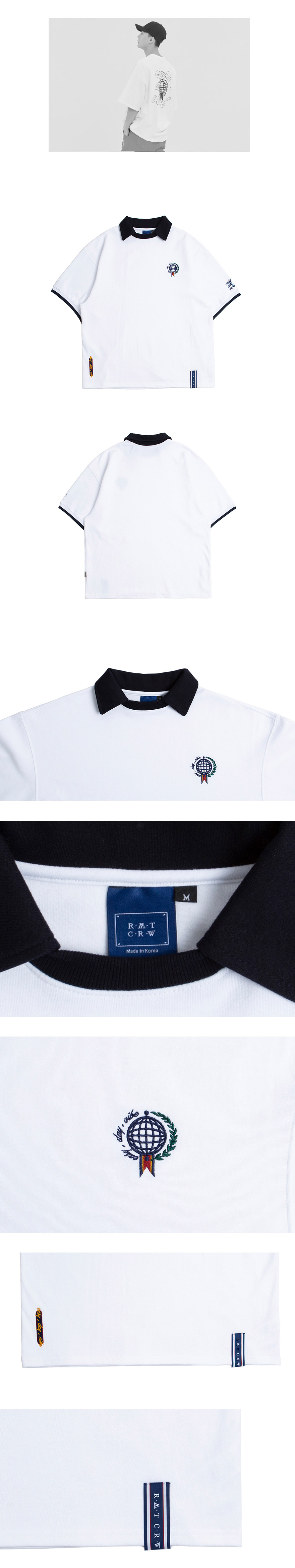 E.D.V刺繍カラー半袖Tシャツ(ホワイト) | 詳細画像4