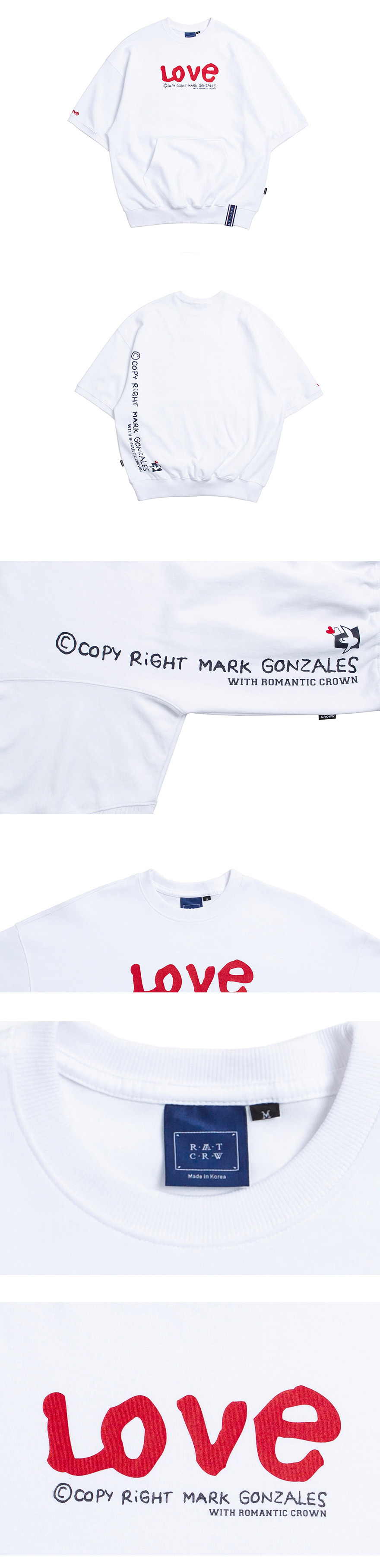 WITH LOVEロゴ半袖Tシャツ(ホワイト) | 詳細画像4