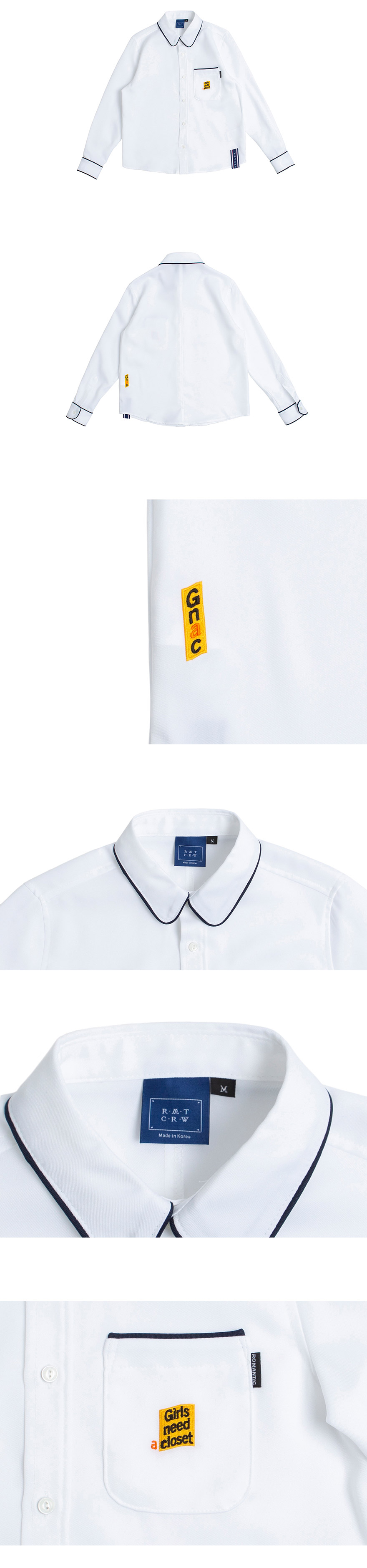 GNACパイピングシャツ(ホワイト) | 詳細画像3