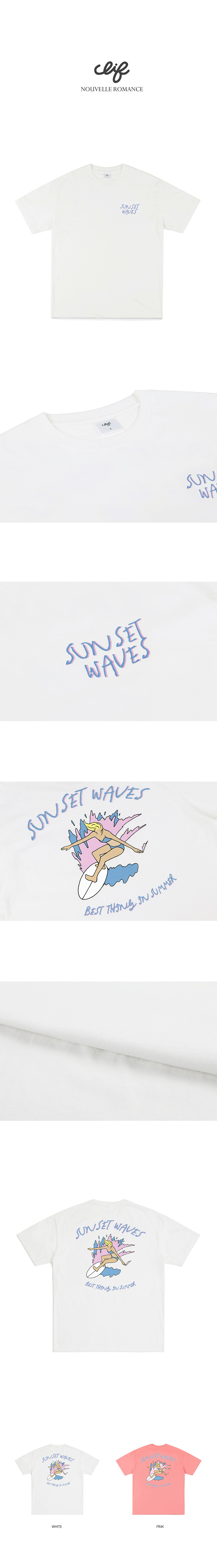 SUNSET WAVE半袖Tシャツ(ホワイト) | 詳細画像7