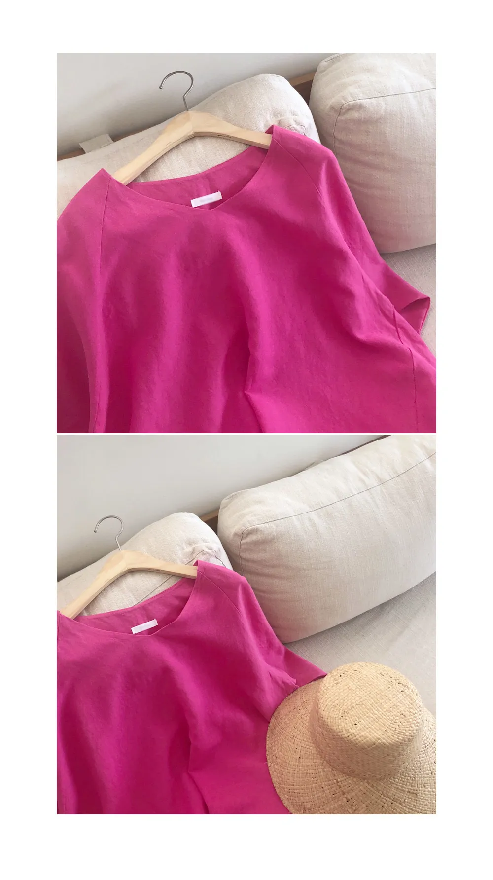 リネン混アンバランスTシャツ・全2色 | DHOLIC PLUS | 詳細画像4