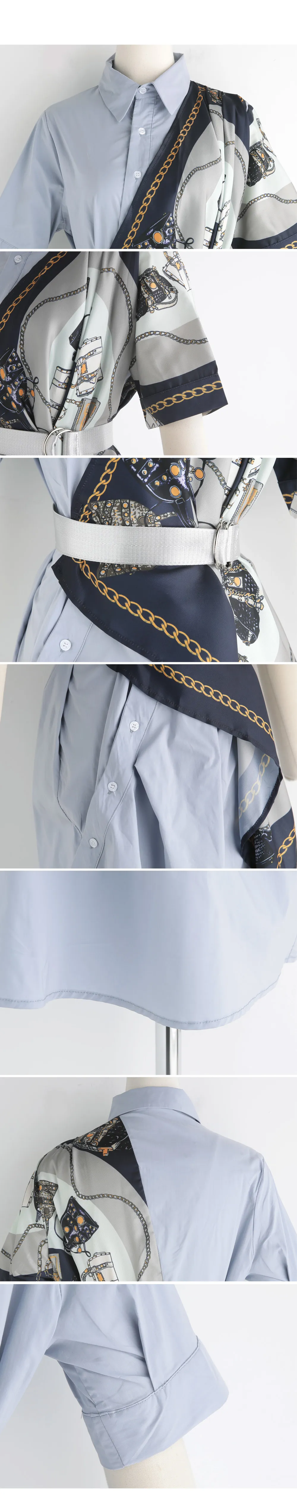 ベルトSETスカーフポイントシャツワンピース・全2色 | DHOLIC PLUS | 詳細画像7