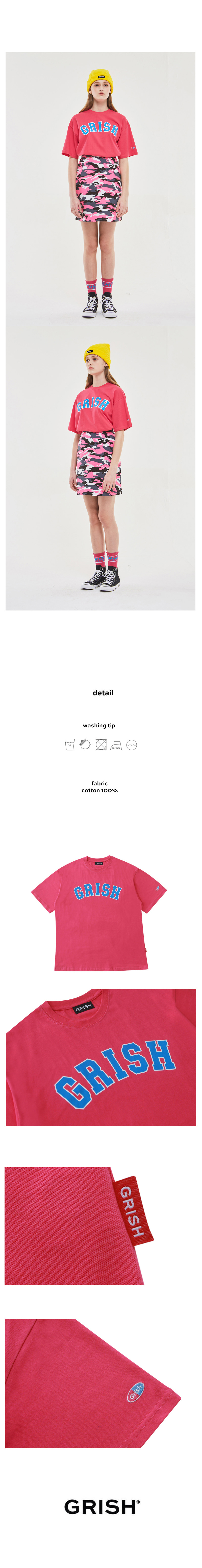 GrishビッグロゴTシャツ(ピンク) | 詳細画像3