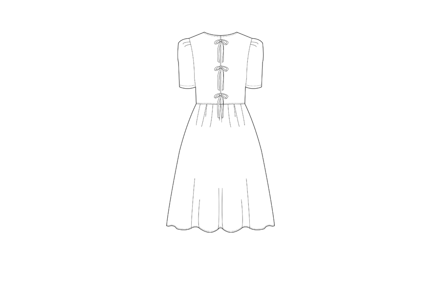 バックトリプルリボンワンピース(ホワイト) | 詳細画像7