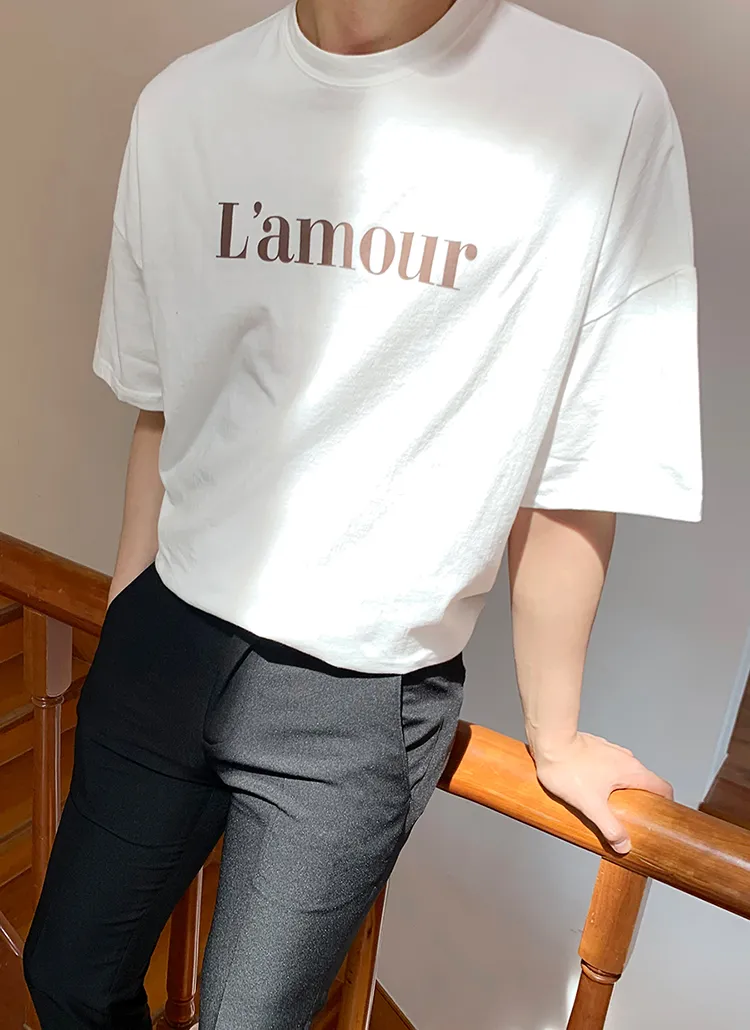 Lamourレタリング半袖Tシャツ | 詳細画像1