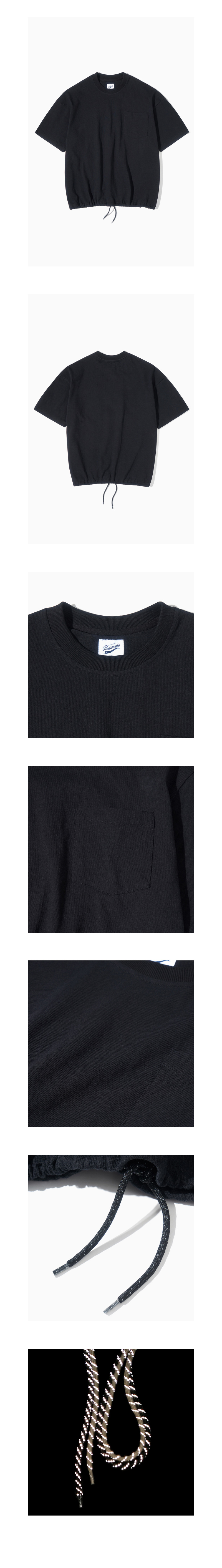 ドローストリングオーバーサイズTシャツ(ブラック) | 詳細画像3